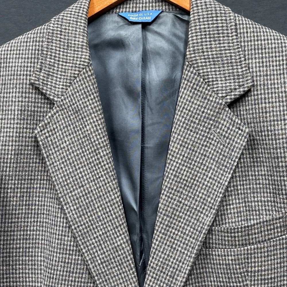 Vintage Pendleton Tweed Virgin‎ Wool Blazer Jacket Men's Size 42 Gray 2 Button - Picture 10 of 15